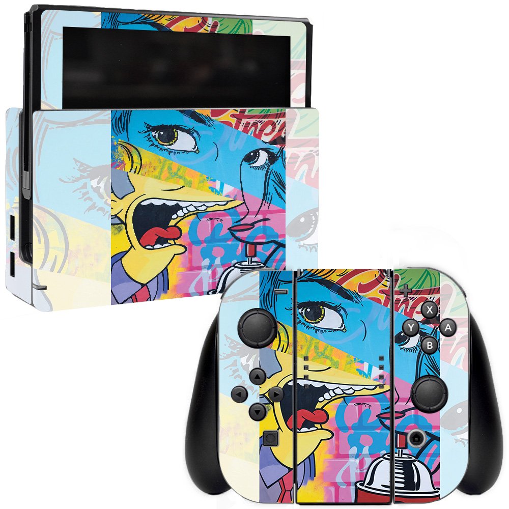 MightySkins Protective Vinyl Decal Wrap Cover for Nintendo Switch - Blue Eyes Design | Durable, Customizable & Easy to Apply | Made in USA | Perfect for Gaming, Travel & Personalization