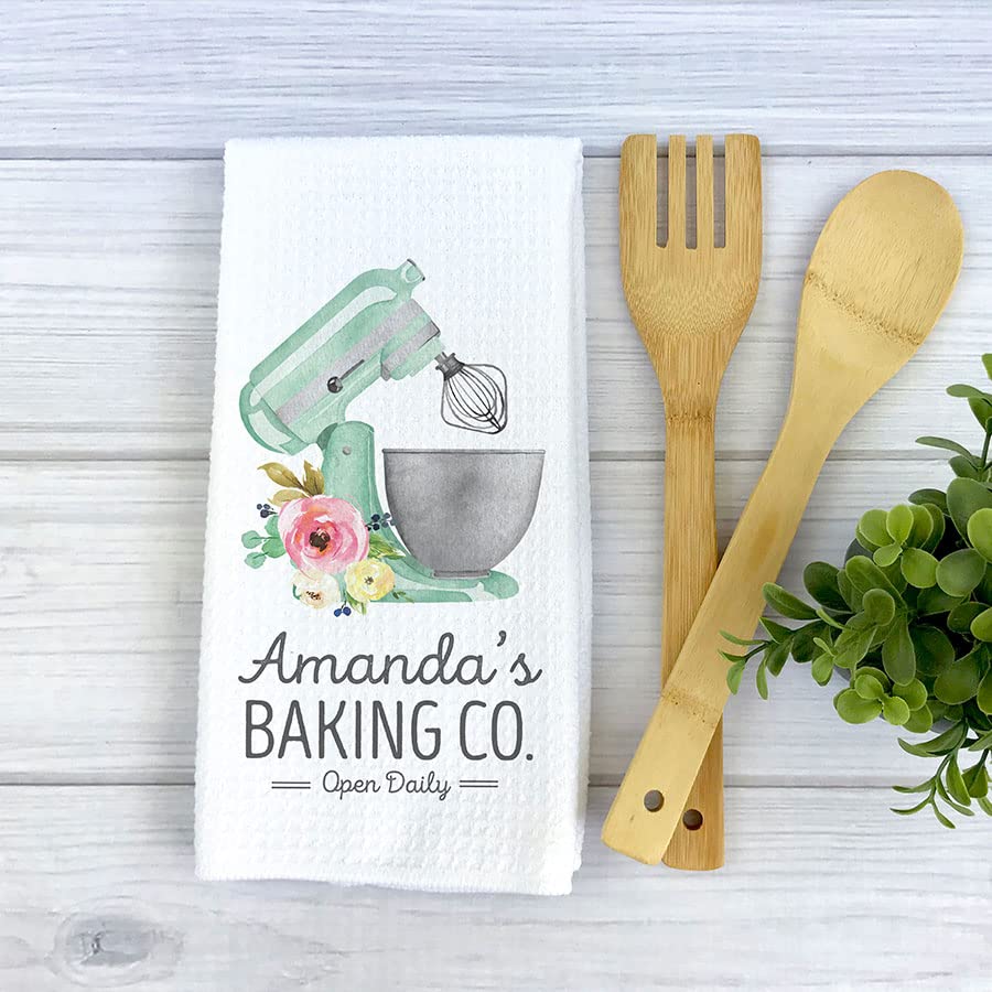 Floral Waffle Weave Kitchen Towels - Super Absorbent, Lint-Free Baking Towels for Sourdough, Cookies & Bread Making - Perfect for Bakers, Dish Drying & Counter Cleaning