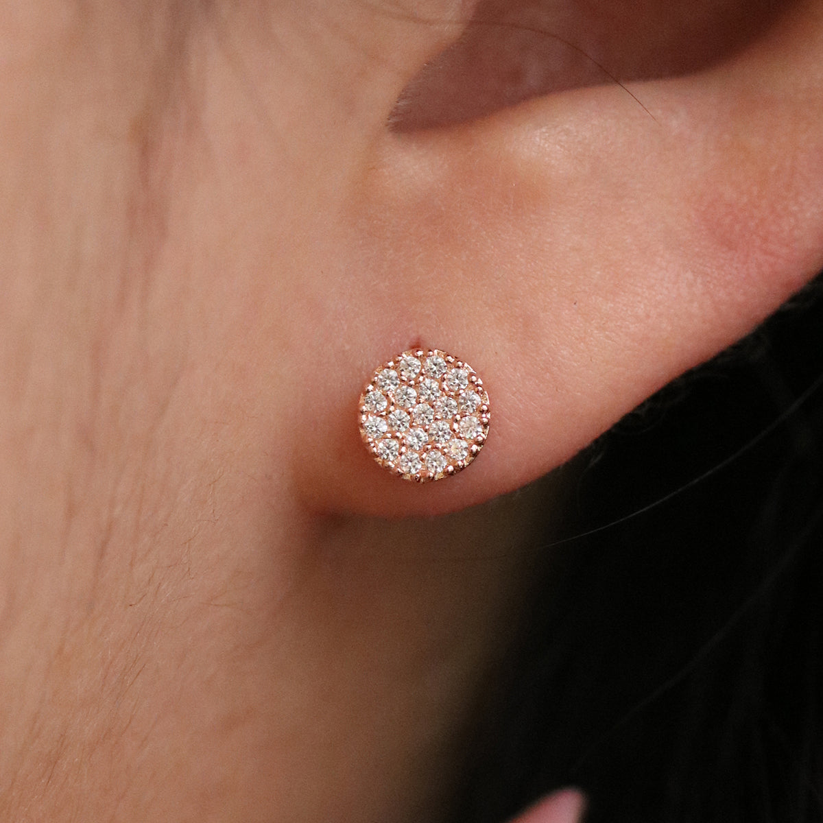 Cubic Circle Stud Earrings for Women - Minimalist Geometric Hoop Earrings for Everyday Wear | Perfect for Office, Party & Casual Outfits