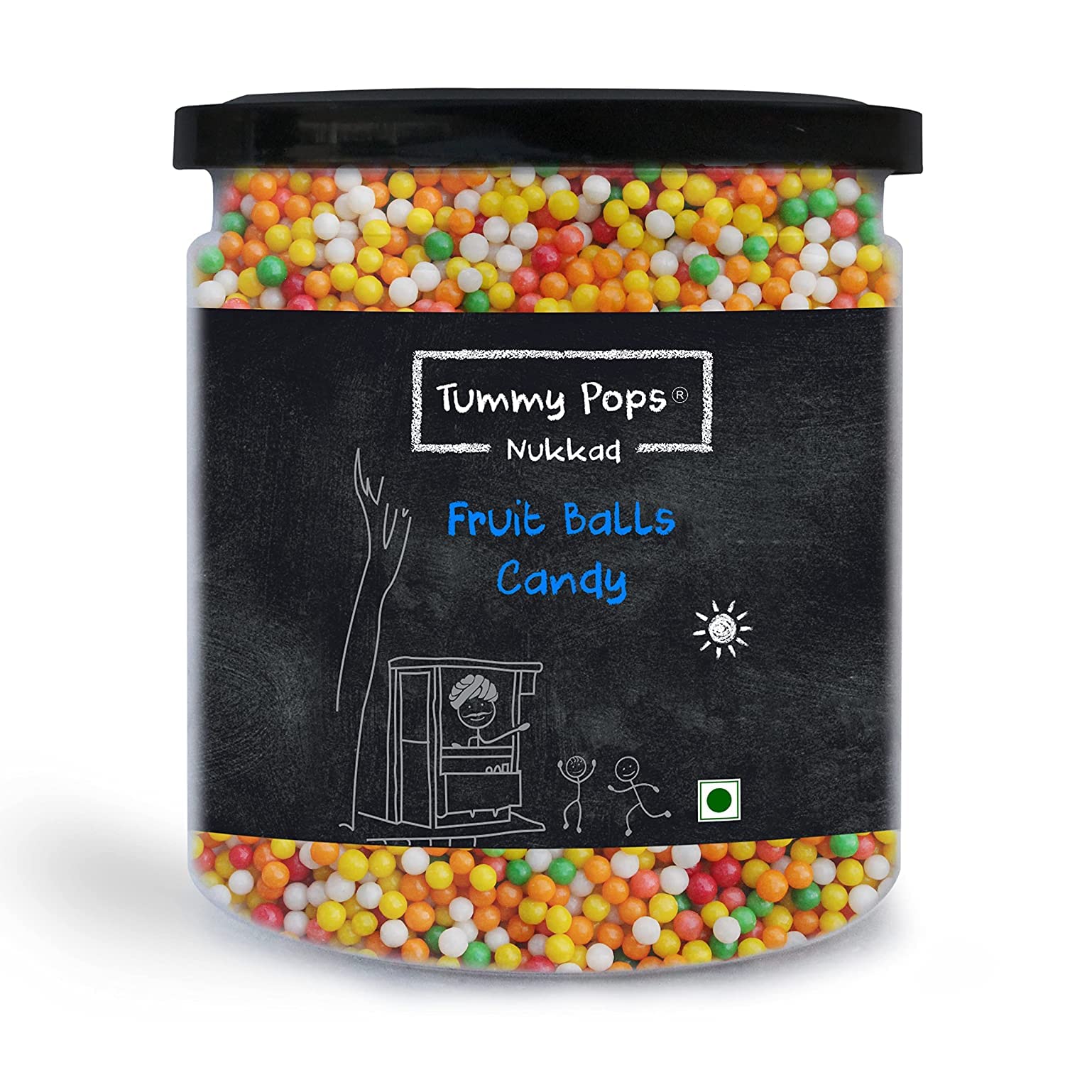 Tummy Pops Mixed Fruit Candy Balls - 300g Jar | Delicious Fruit-Flavored Hard Candy | Perfect for Parties, Gifts & Snacking
