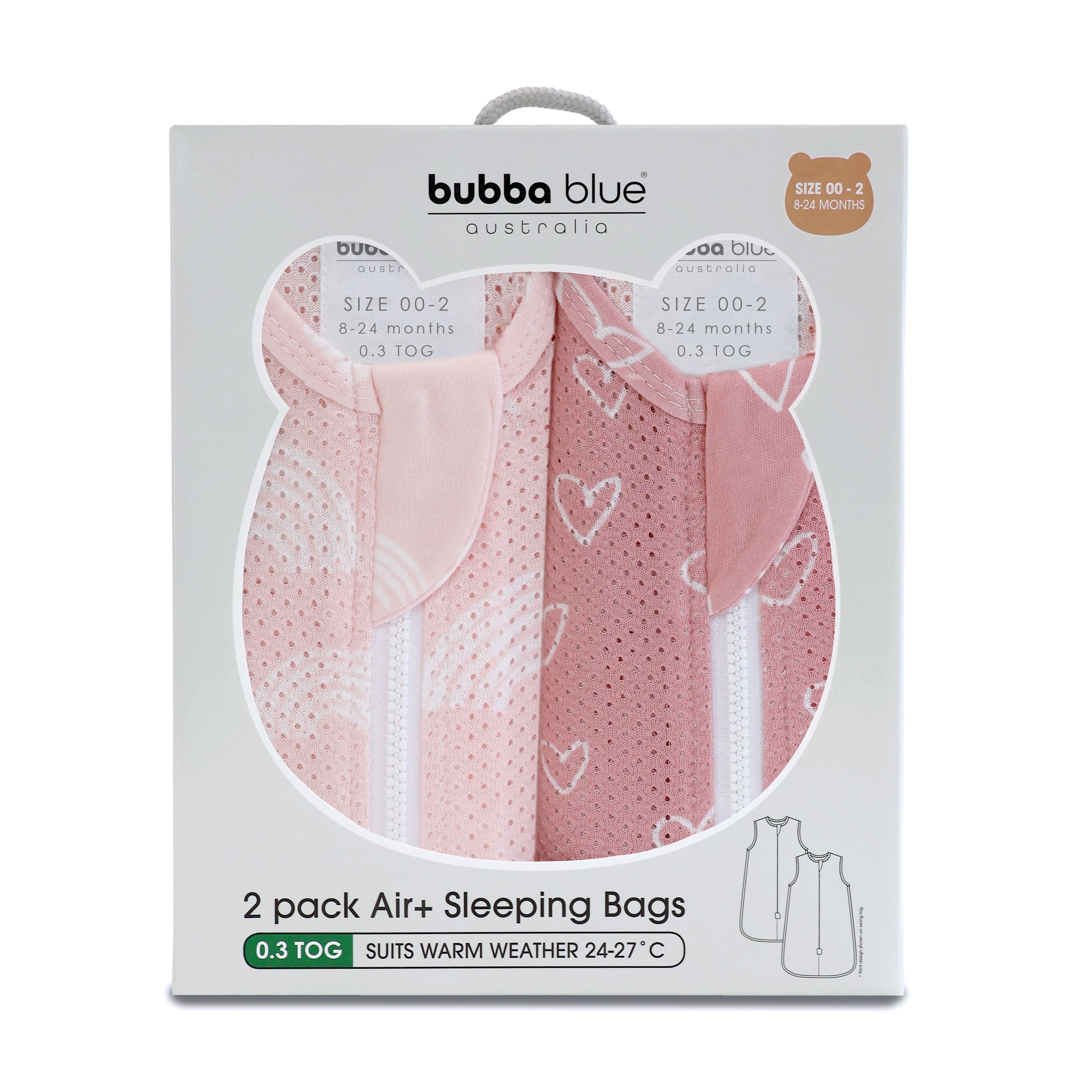 Nordic 0.3 TOG 2-Pack Baby Sleep Sacks - Breathable Air+ Fabric in Berry & Rose Colors | Perfect for Newborns & Infants Nursery Sleepwear