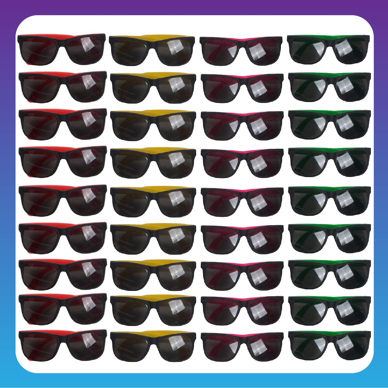 36 Pack Neon Sunglasses - Funny Party Hats Glasses for Pool, Beach & Birthday Parties - Bulk Novelty Sunglasses for Summer Events & Costume Accessories