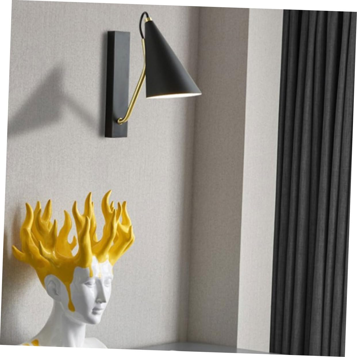 Housoutil 2 Pack Indoor Wall Sconces - Black Iron Art Decorative Wall Lights Without Bulb, Nordic Style for Living Room, Bedroom, Office, and Hallway Lighting Decor