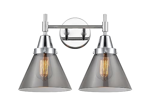 Innovations 447-2W-PC-G43 Chrome Finish Two Light Bathroom Vanity Set - Perfect for Modern Bathroom Renovation and Home Decor