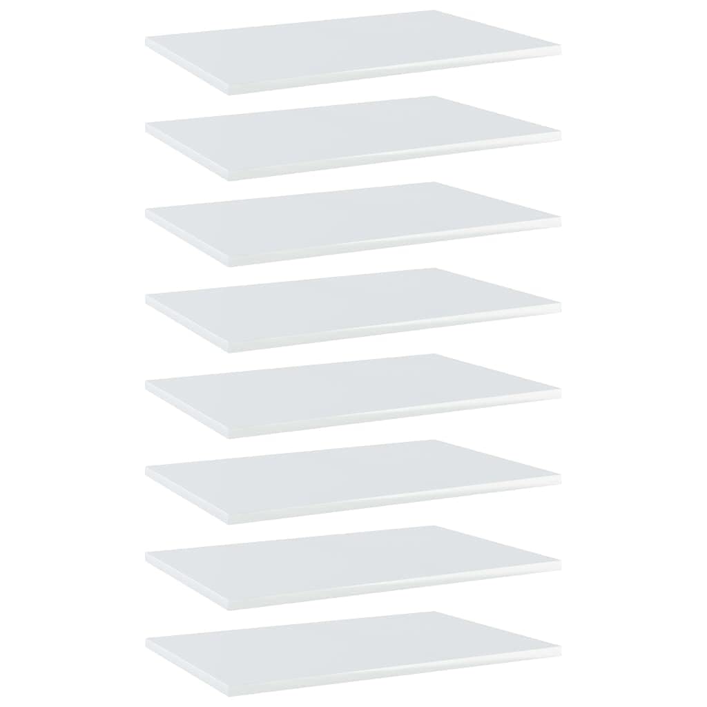 8-Piece High Gloss White Bookshelf Replacement Panels - Floating Shelves for Book Storage & Display - Organizer Shelves for Bookcase (Accessories Not Included) - Perfect for Home Office, Living Room & Bedroom Organization