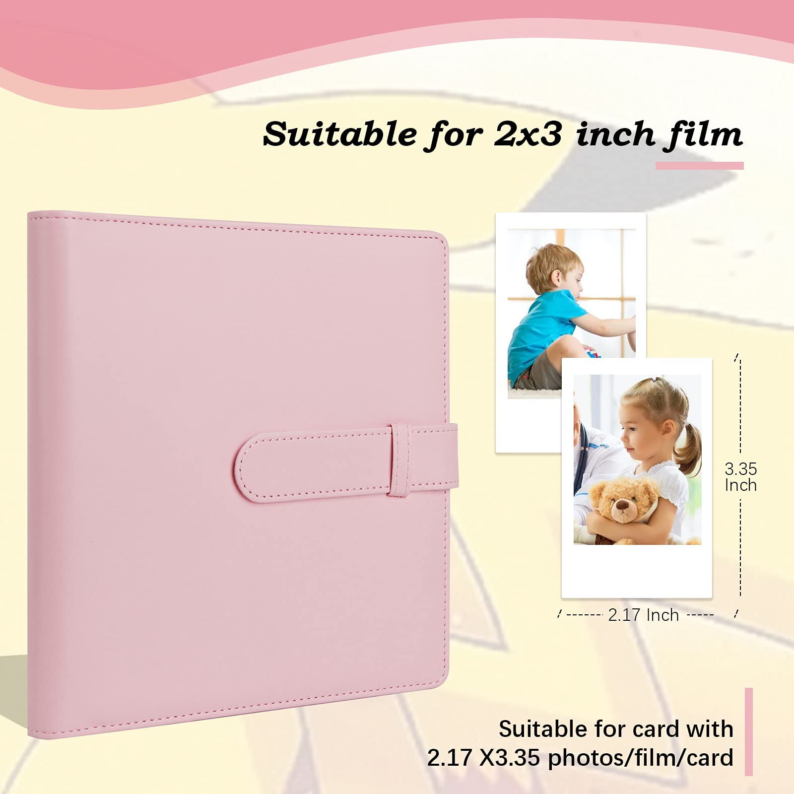 Ruibytree 2 Pack 256 Pockets Mini Photo Album for Instax Mini 12/11/9/99/40 & Polaroid Snap/PIC-300/Z2300/SocialMatic/Zip Instant Printers - Compact Photo Storage for Travel, Parties, Weddings & Scrapbooking