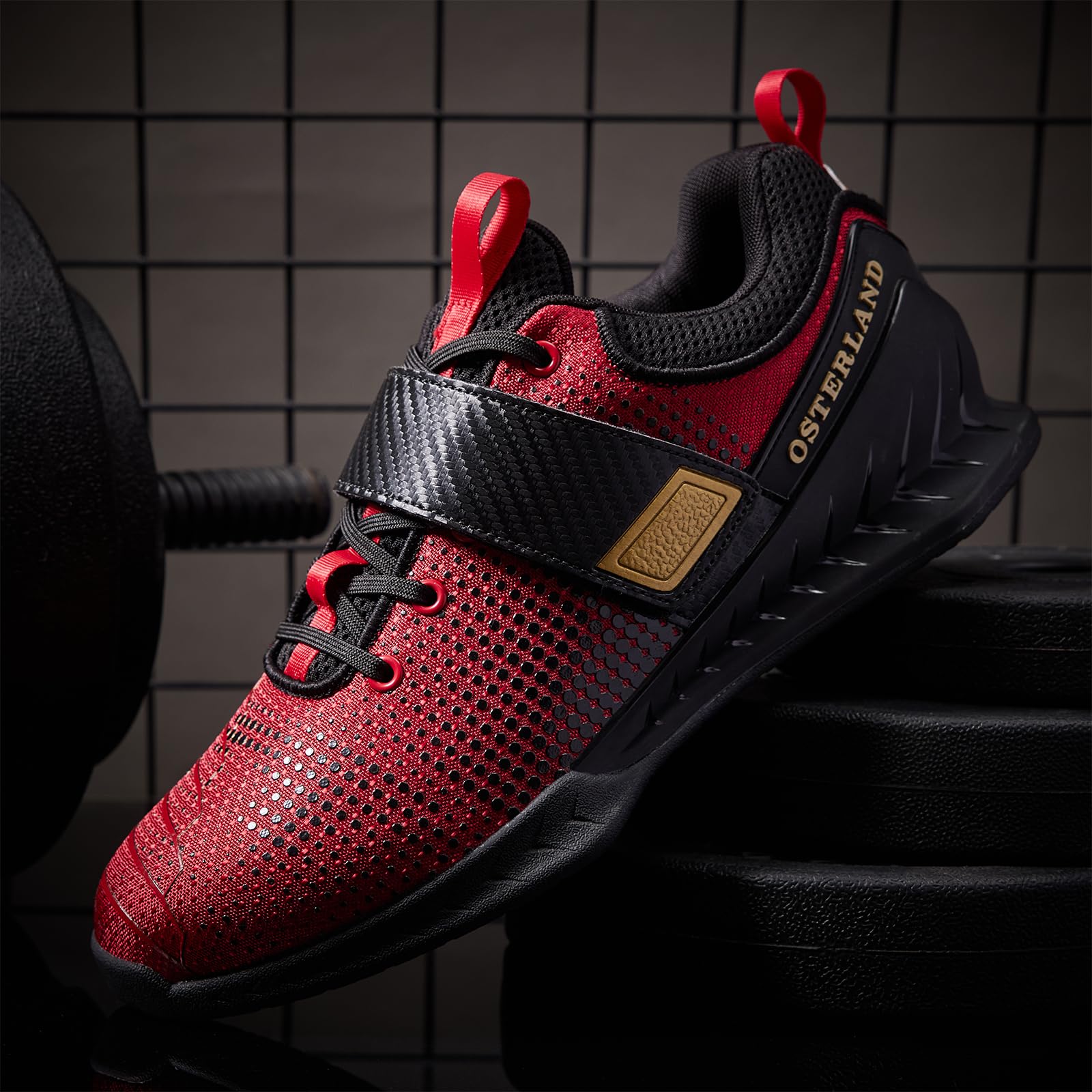 Osterland Weightlifting Shoes for Men & Women - Powerlifting Gym Shoes for Crossfit Training, Deadlifting & Squatting - Heavy Duty Lifting Footwear for Weight Training & Strength Workouts - Perfect for Gym, Home Workouts & Crossfit Competitions