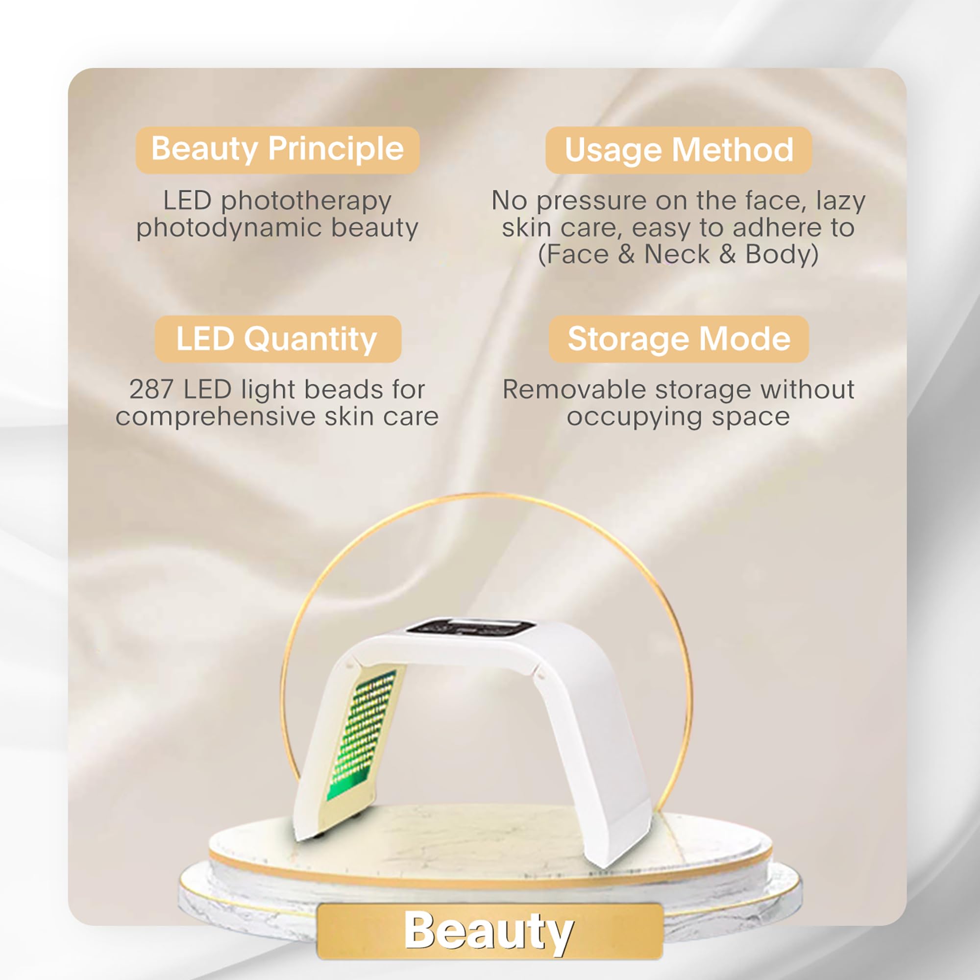 7-in-1 LED Face Light Therapy Mask - Red Blue Green Light Facial Skin Care Device for Acne, Wrinkles & Anti-Aging | At-Home Spa Treatment & Beauty Equipment for Face & Body