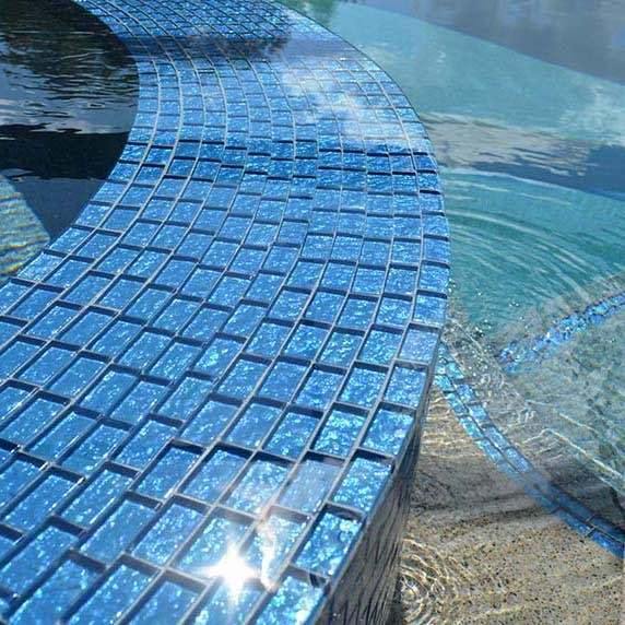 Iridescent Clear Glass Pool Tile Pale Blue 1x2 - Stunning Mosaic for Swimming Pools, Backsplashes & Bathroom Walls
