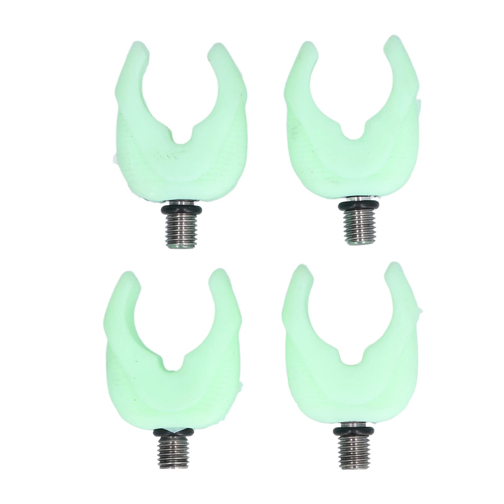 Ubersweet® 4pcs Silica Gel Soft Carp Fishing Rod Holder Rest - High Strength with M3/8 Thread for Coarse Fishing (Luminous Green) - Perfect for Night Fishing and Bank Fishing Scenarios