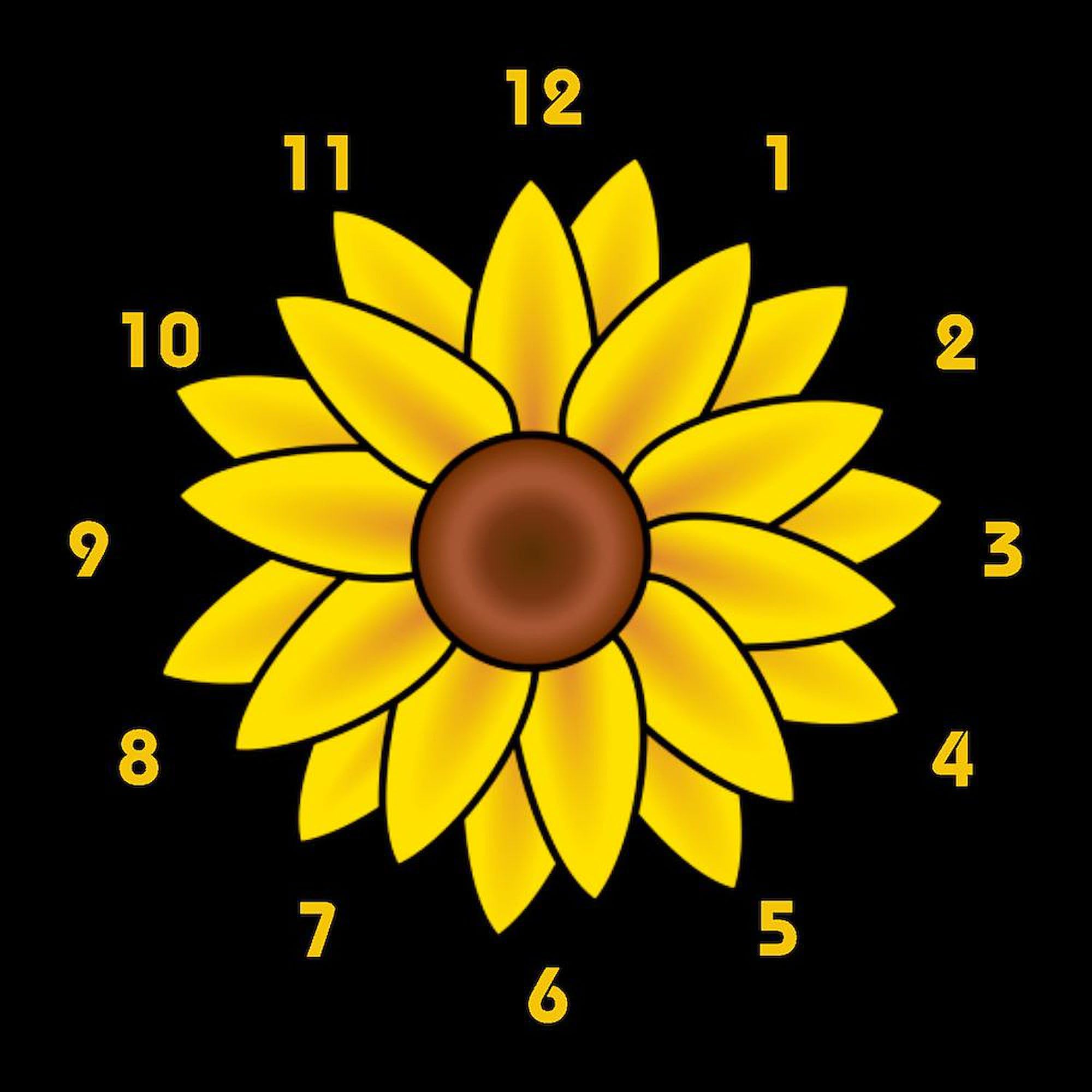 Sunflower Wall Clock 10 Inch - Decorative Clock for Living Room, Kitchen, Office & Home Decor | Perfect for Farmhouse, Boho & Rustic Style Interiors