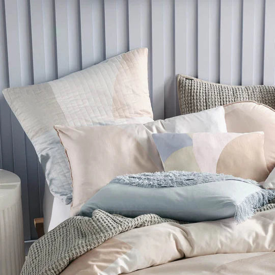 Linen House Eisha Sky Cushion 45x45cm - Soft Decorative Throw Pillow for Sofa, Bed & Home Decor - Breathable Linen Cover with Stylish Sky Blue Design