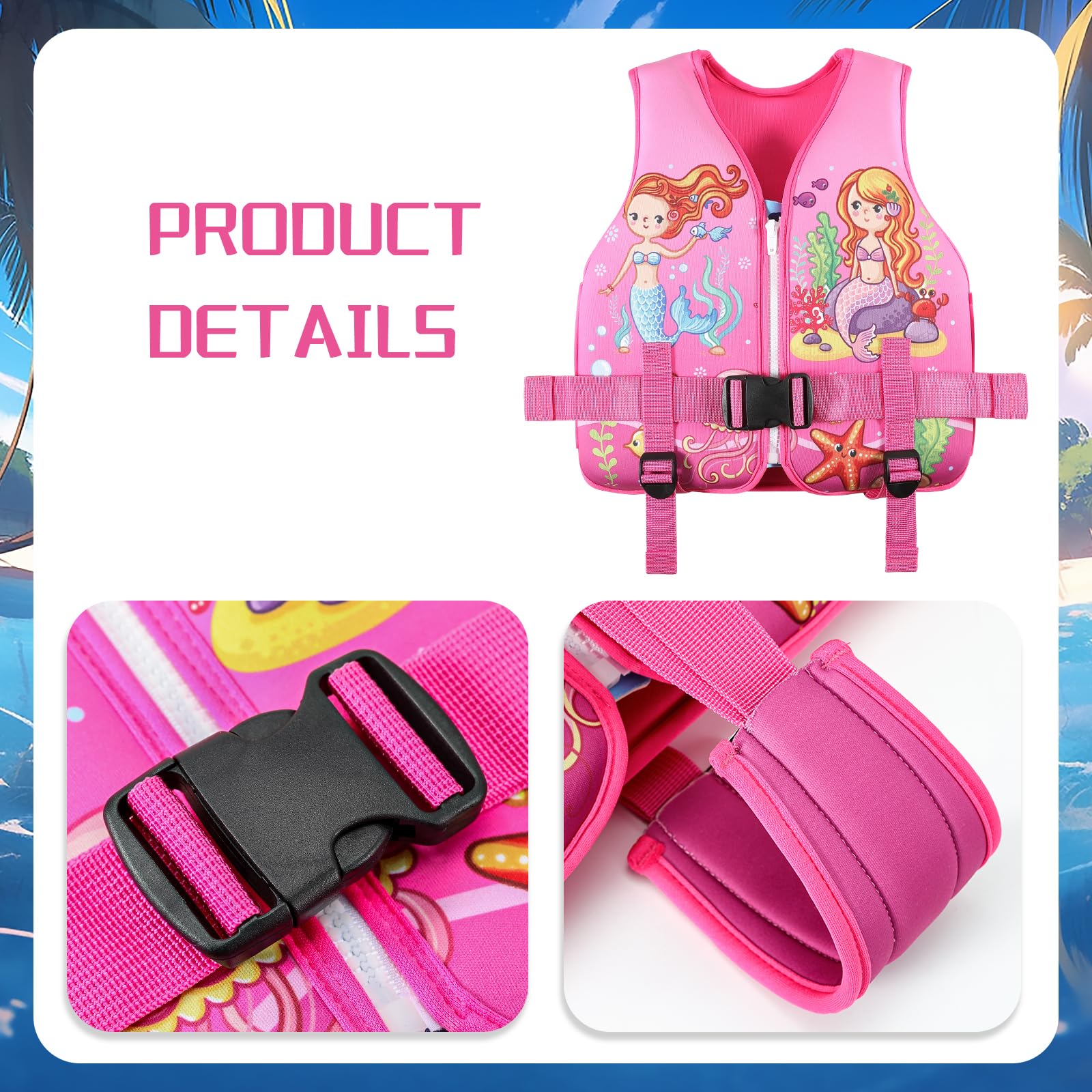**Adjustable Toddler Swim Vest for Kids 20-60 lbs – Safe & Comfortable Floatation Device for Boys & Girls Ages 2-9 (S-XL) – Perfect for Pool, Beach & Swimming Lessons**