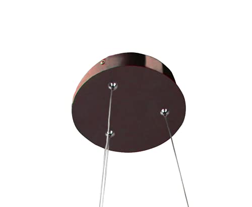 Modern Adjustable LED Pendant Light - 1 Ring Chandelier in Warm White (3000K) & Brown Finish for Dining Room, Living Room, Bedroom, Hallway - Perfect for Kitchen Islands, Breakfast Nooks & Entryway Lighting