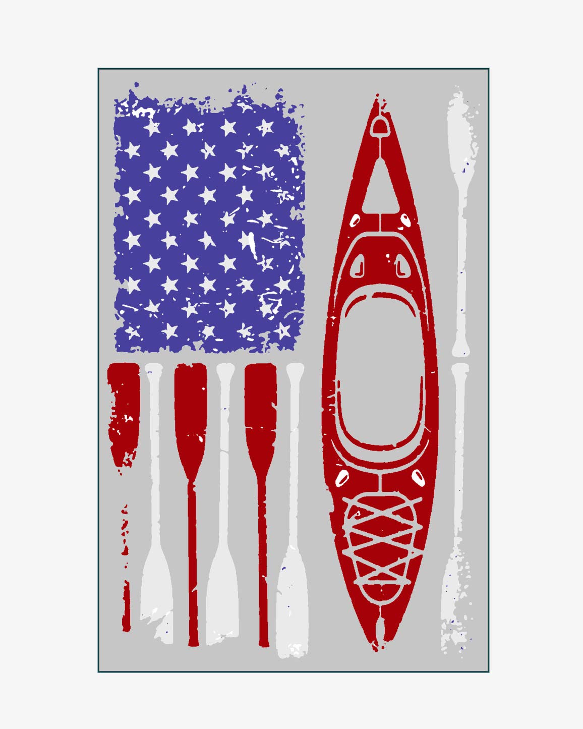 Distressed American Flag Kayak Decal - Waterproof Vinyl Sticker for Kayaking, Canoeing & Outdoor Adventures - Perfect for Kayaks, Coolers & Gear