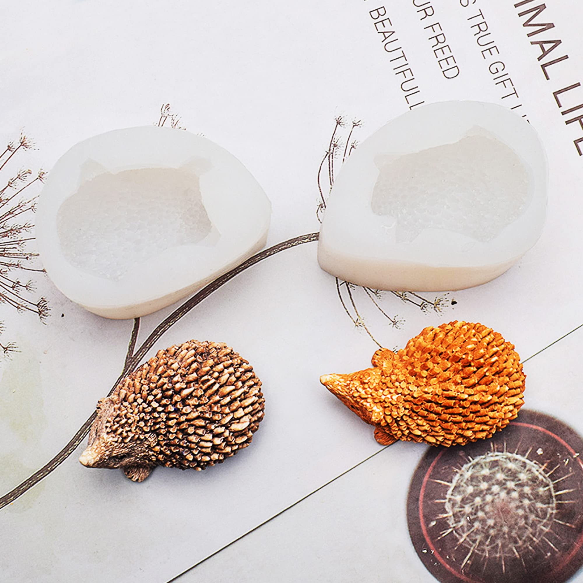 Yayatty 2-Piece Hedgehog Resin Molds Set - Premium Epoxy Silicone Casting Molds for DIY Resin Crafts, Keychains & Home Decor - Perfect for Cute Animal Shaped Jewelry Making and Gift Ideas