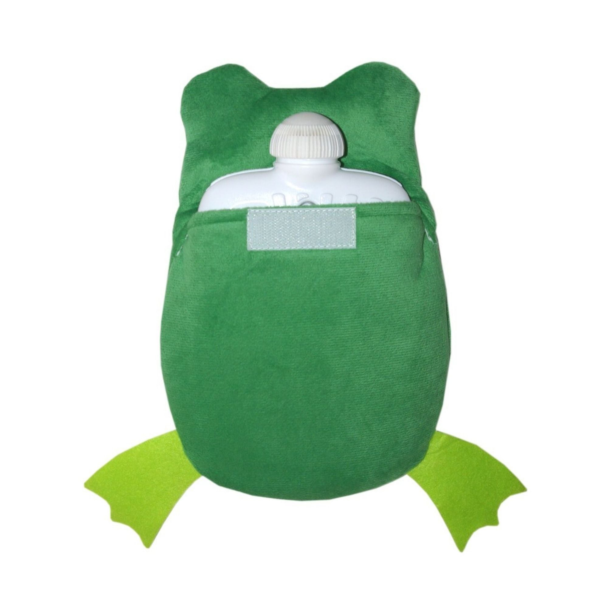 Eco-Friendly 0.8L Hot Water Bottle with Adorable Frog Cover - BPA Free, Rubberless Design for Pain Relief & Warmth - Perfect for Cold Nights, Period Cramps & Cozy Home Use