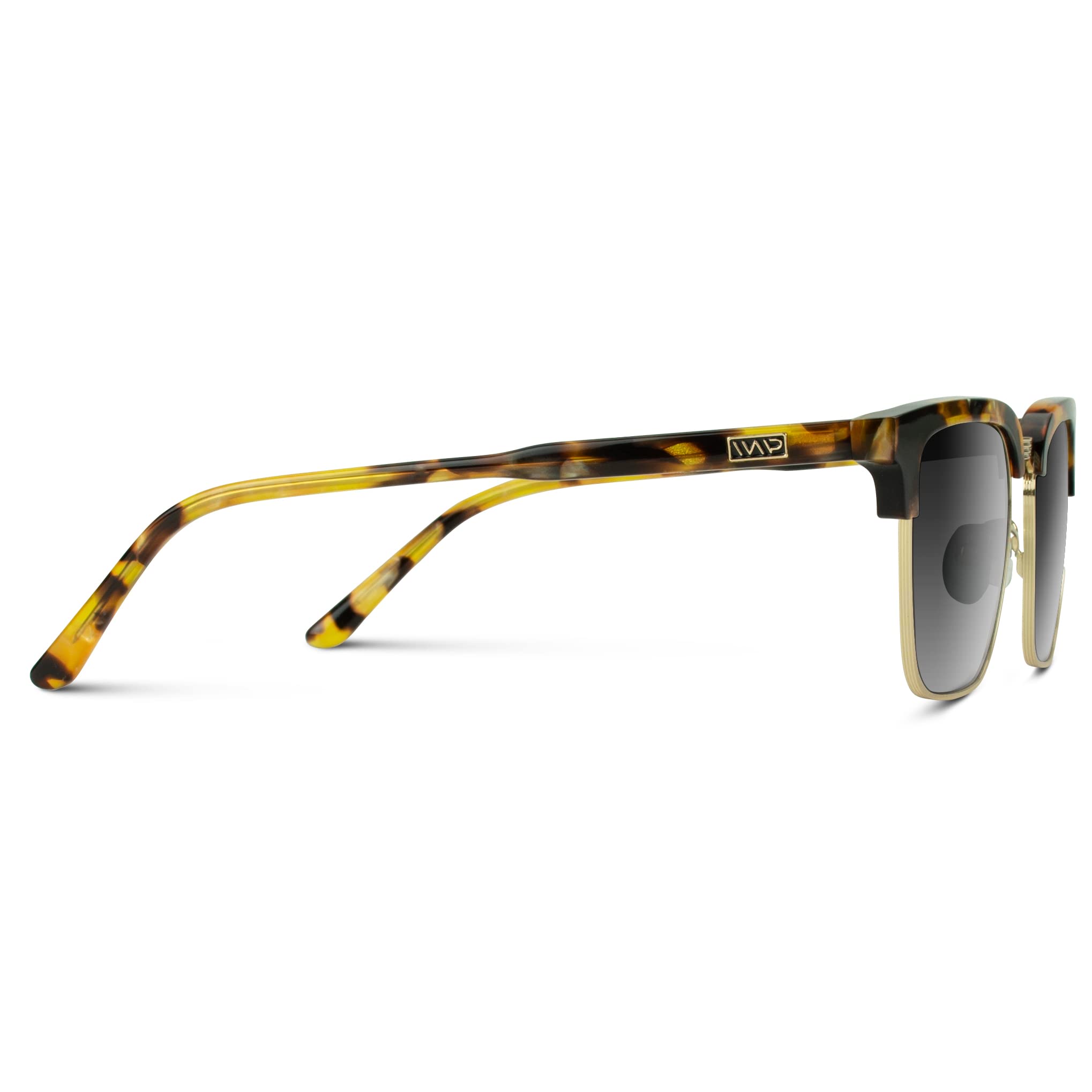 WearMe Pro Modern Semi-Rimless Rectangular Polarized Sunglasses for Men & Women - UV Protection, Lightweight & Stylish for Driving, Outdoor Sports & Beach Vacation