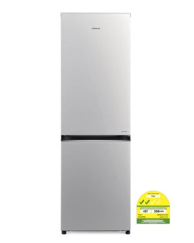 Hitachi 330L 2 Door Bottom Freezer Refrigerator R-B410P6MS BSL - Energy Efficient Kitchen Appliance for Home, Office & Small Business Use