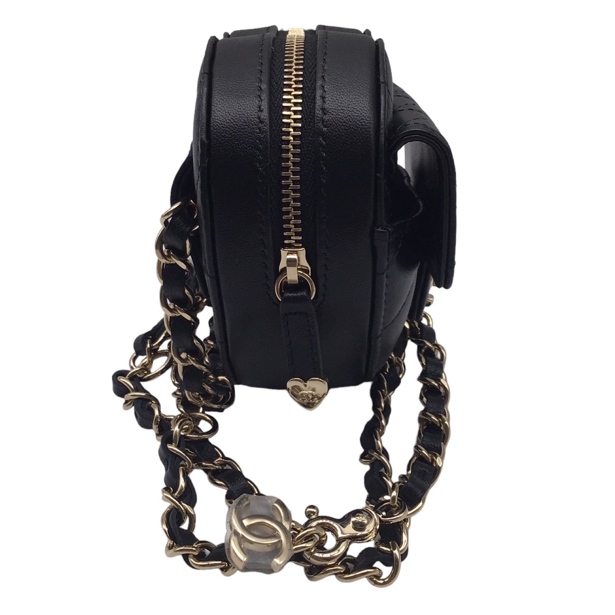 Chanel Black 2022 Quilted Lambskin Leather Mini Heart Handbag - Luxury Crossbody Bag for Women, Perfect for Date Night & Special Occasions