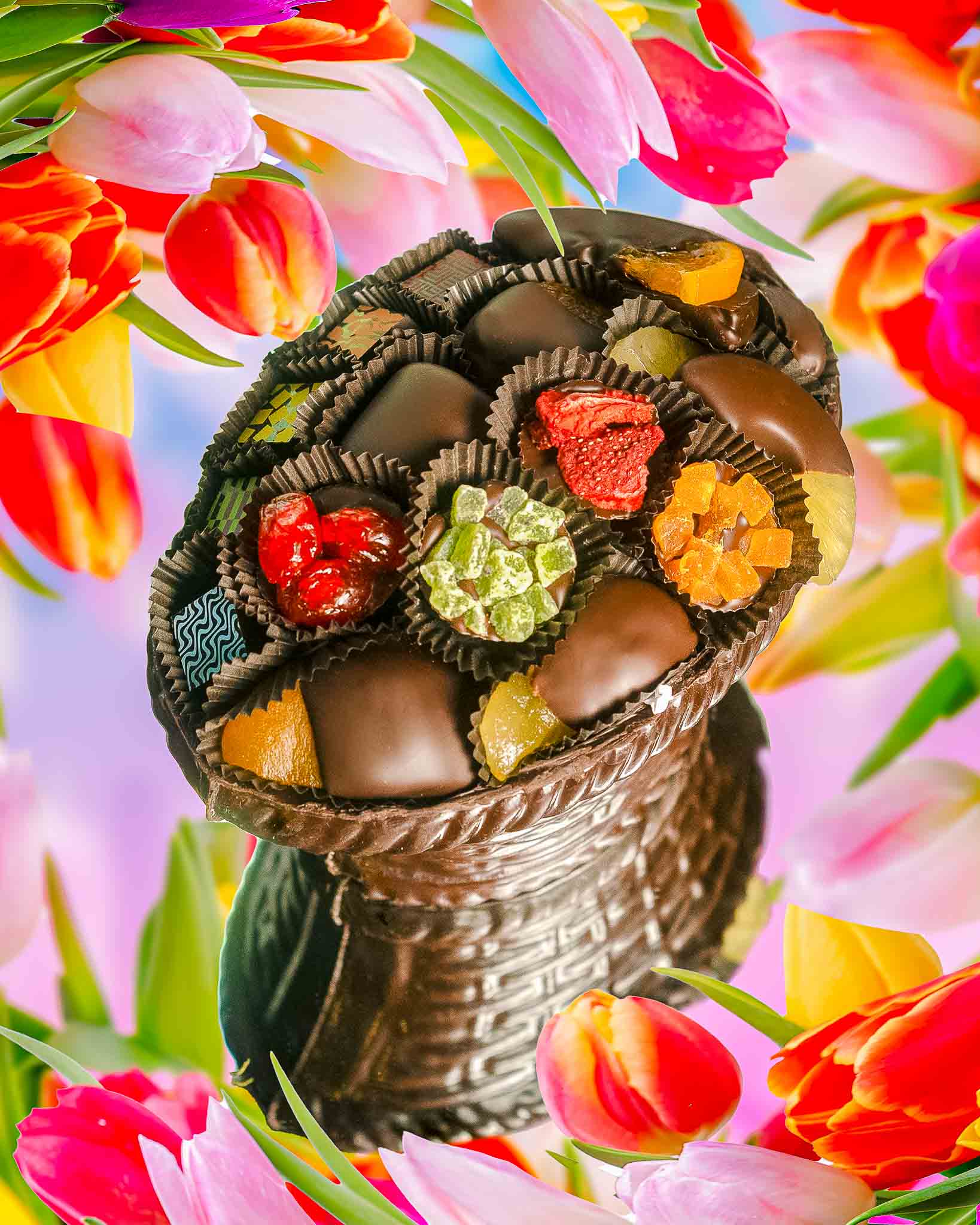 Luxury Dark Chocolate Oval Basket - Handmade Edible Chocolate Gift for Holidays, Birthdays & Special Occasions - Perfect for Valentine's Day, Christmas & Corporate Gifting