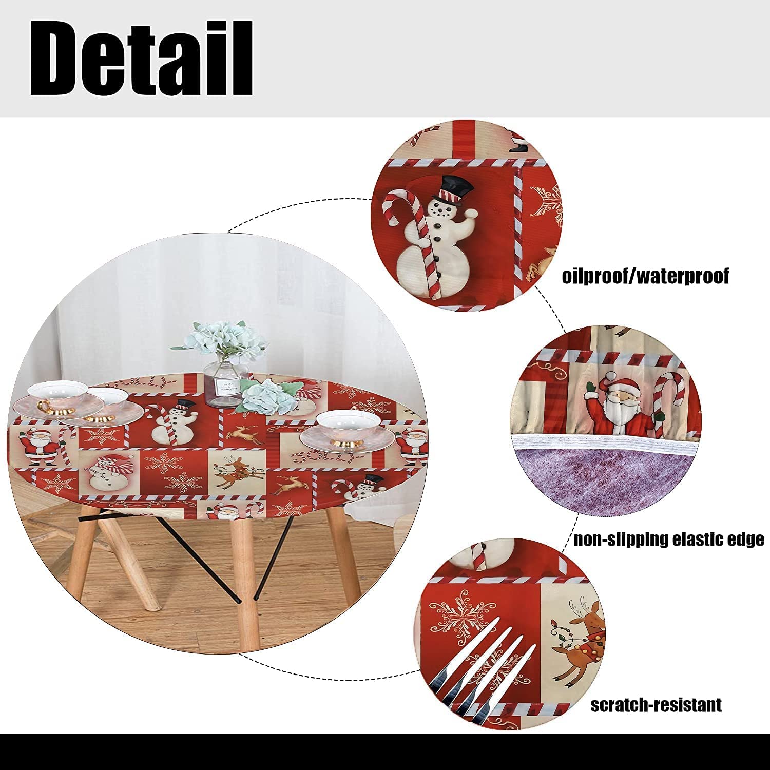 Premium Wood Grain Oval Tablecloths - Elastic Edge Table Cover for Indoor & Outdoor Use - Fits 48x68 Inch Oval Tables - Perfect for Picnics, Kitchen, Patio, Party Dining & Christmas Decorations - Washable & Durable Wooden Design Home Decor