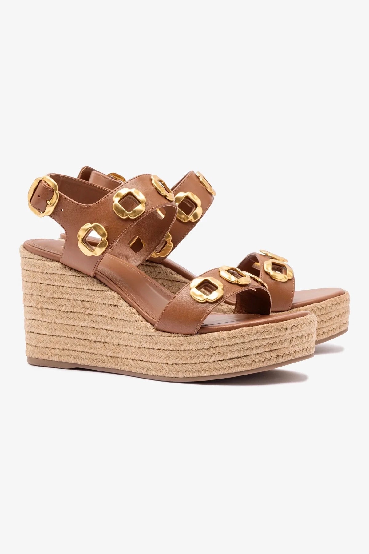 Premium Milan Espadrille Shoes in Caramel Leather - Comfortable & Stylish Women's Flats for Summer, Beach & Casual Outings