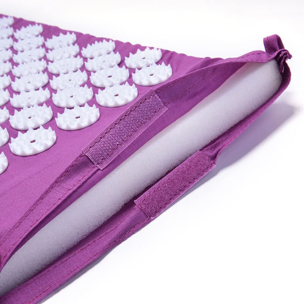 Premium Acupuncture Mat Massager for Back, Foot & Full Body Pain Relief - Shiatsu Massage Yoga Mat with Rose Mat Pillow (Blue) - Perfect for Stress Relief, Muscle Relaxation & Home Spa Therapy