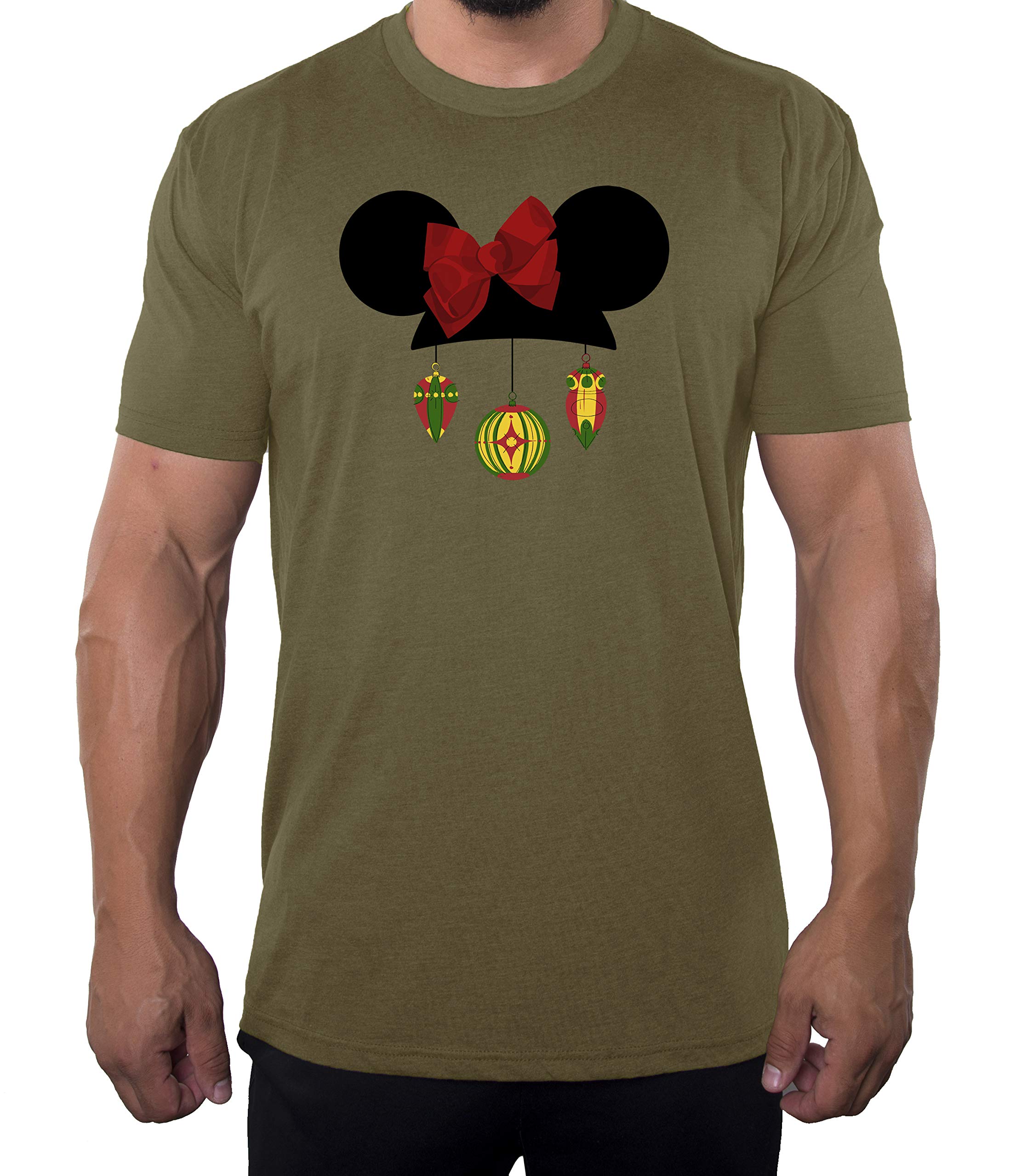 Festive Mouse Head Ornaments & Stylish Bow Tie Men's Christmas Shirts - Perfect for Holiday Parties, Family Gatherings & Ugly Sweater Contests