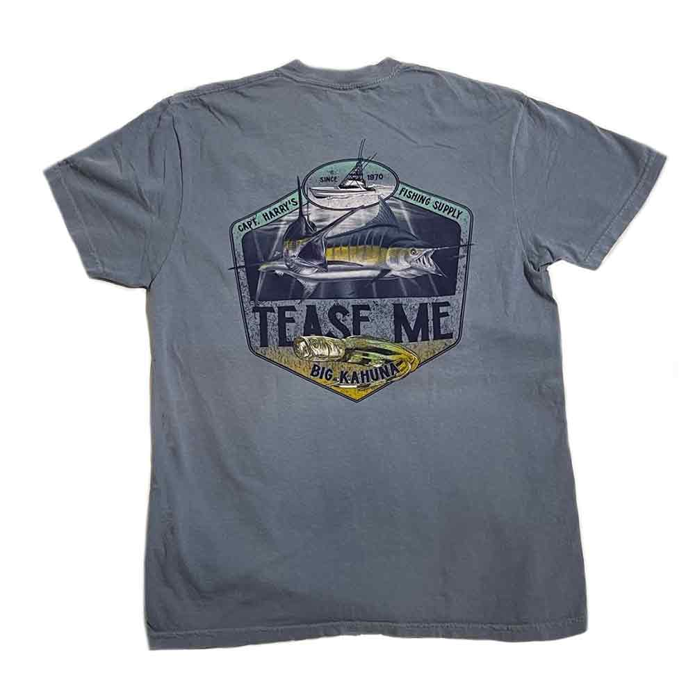 Tease Me Marlin Short Sleeve Blue Denim T-Shirt for Men - Casual Wear, Street Style & Everyday Comfort
