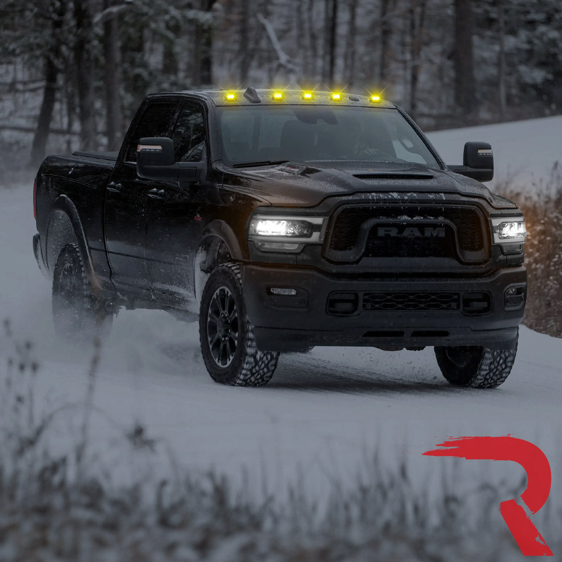 **Dodge RAM 2500/3500 (2003-2018) 5-Piece Ultra Bright RGB LED Cab Roof Lights with Bluetooth App & Multiple Lens – Off-Road, Truck Customization, Night Driving**