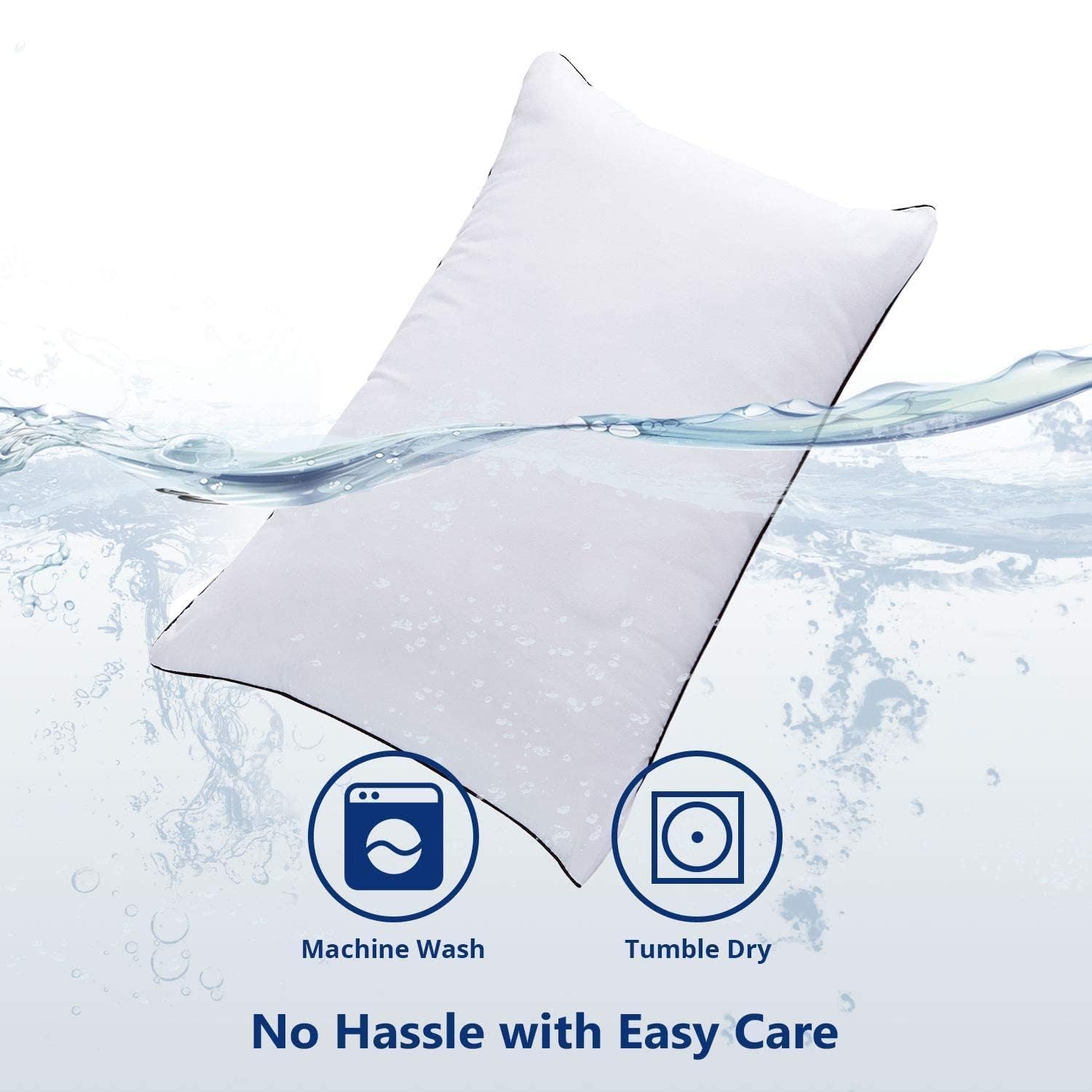 JOLLYVOGUE Cooling Bed Pillows Set of 2 - Standard Size 26x20 Inch, Supportive Down Alternative Pillows for Side & Back Sleepers, Hotel Collection Sleeping Pillows - Perfect for Home, Guest Room & Travel Use