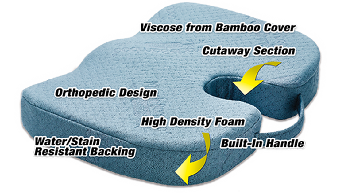 Miracle Bamboo Cushion - Premium Comfort & Support for Back Pain Relief - Perfect for Office Chairs, Car Seats, and Home Sofas