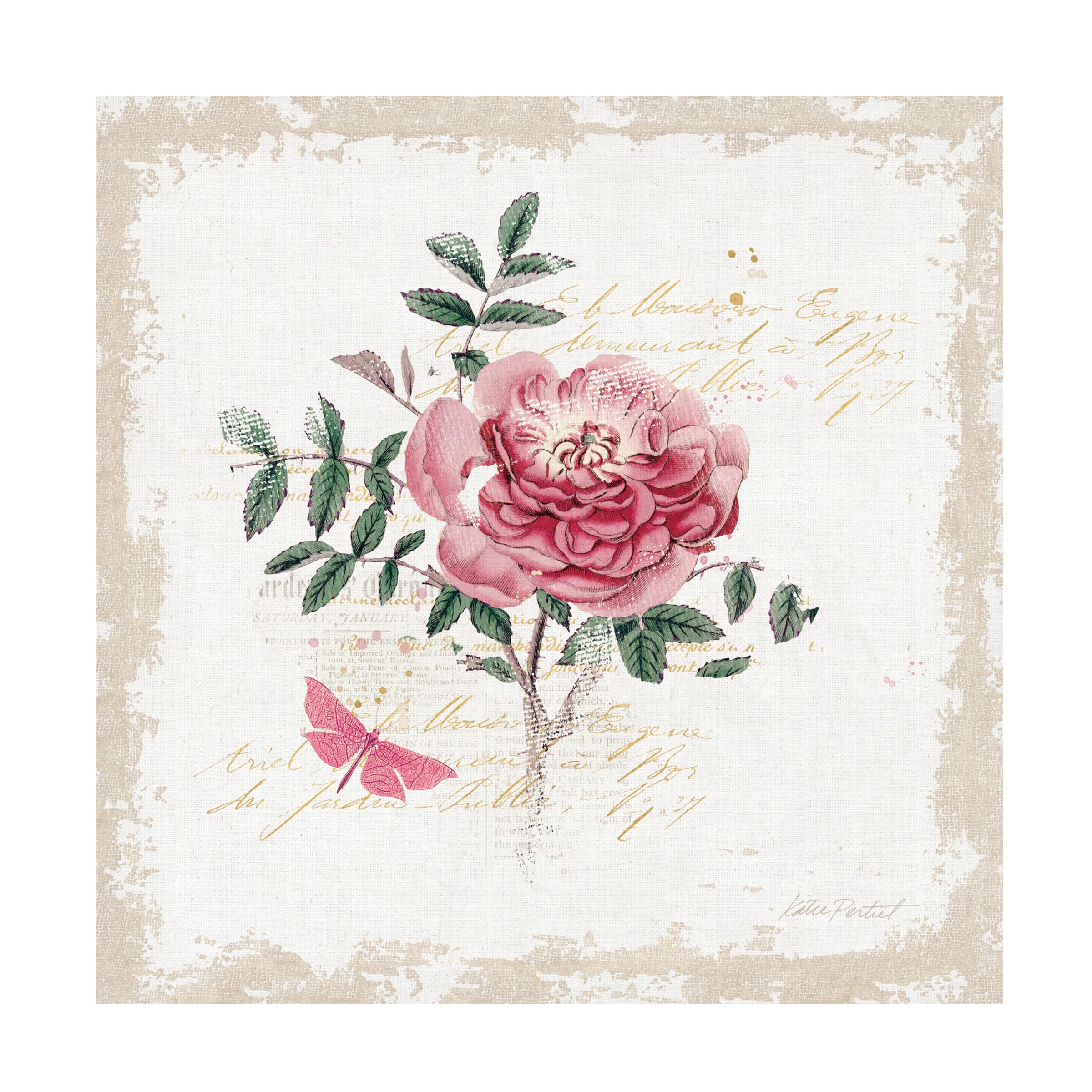 Katie Pertiet 'French Romance I Distressed' Canvas Wall Art - Vintage French-Inspired Painting for Living Room, Bedroom & Office Decor