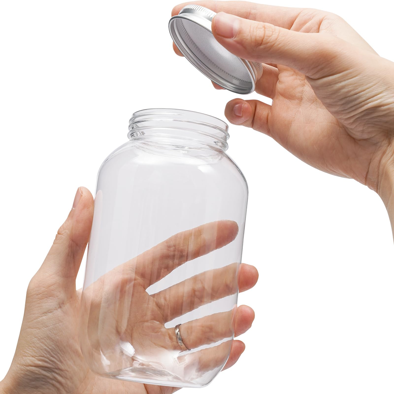 50 Pack 21 Oz Clear Plastic Juice Bottles with Lids - BPA Free Bulk Drink Containers with Aluminum Caps for Iced Coffee, Milk Tea, Smoothies & Beverage Storage - Perfect for Home, Cafe & Restaurant Use