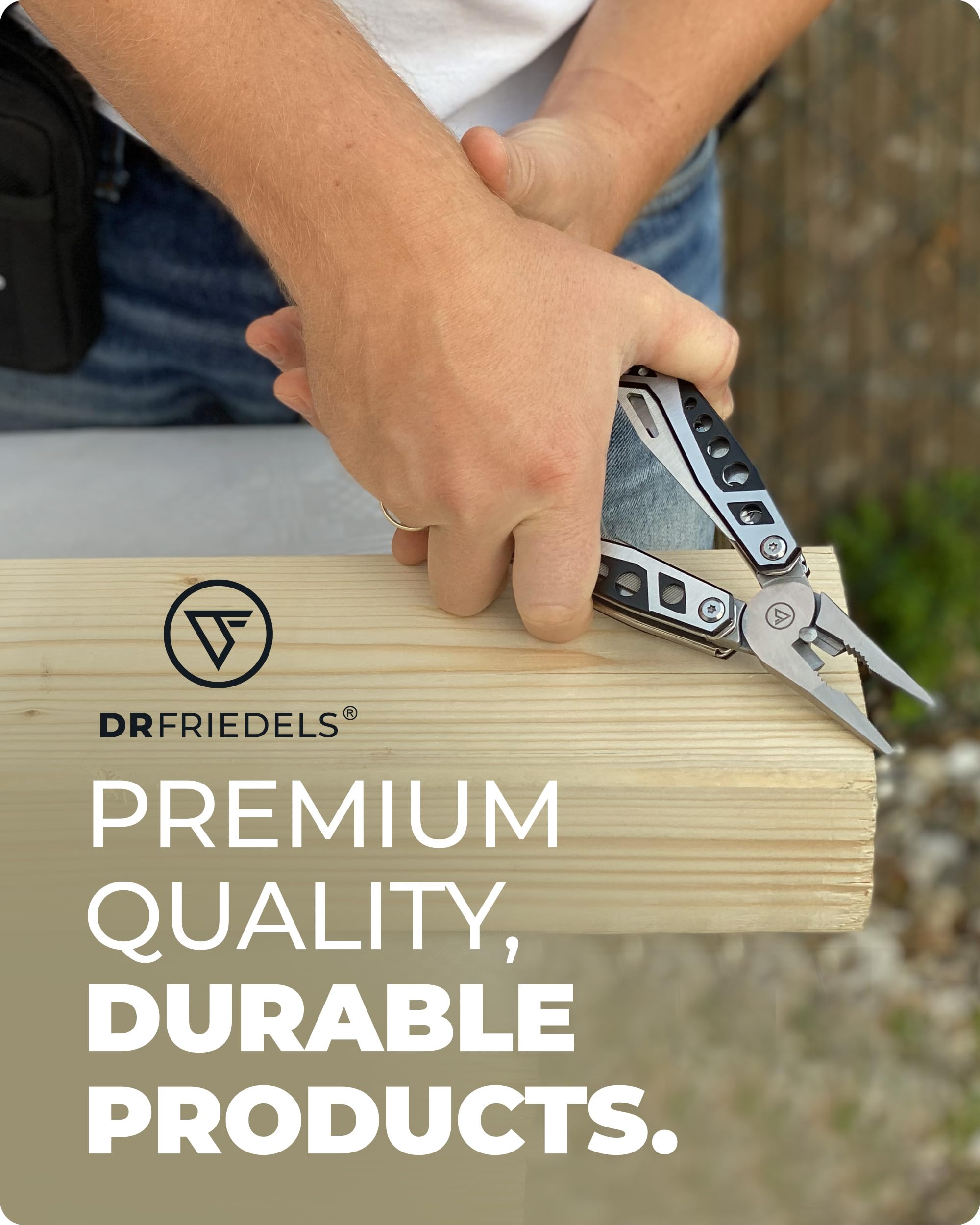 22-in-1 Multi-Tool with Universal Socket | Stainless Steel Pocket Knife with Saw, Wire Stripper & More | Compact DIY Tools for Camping, Hiking, Home Repair & Emergency Kits by DrFriedels