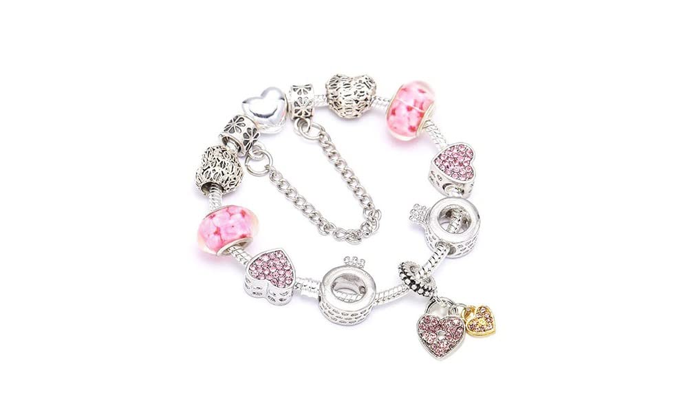 Verona Crystal Beads Charm Bracelet for Women - Elegant Snake Chain Beaded Jewelry Gift for Birthday, Anniversary & Special Occasions