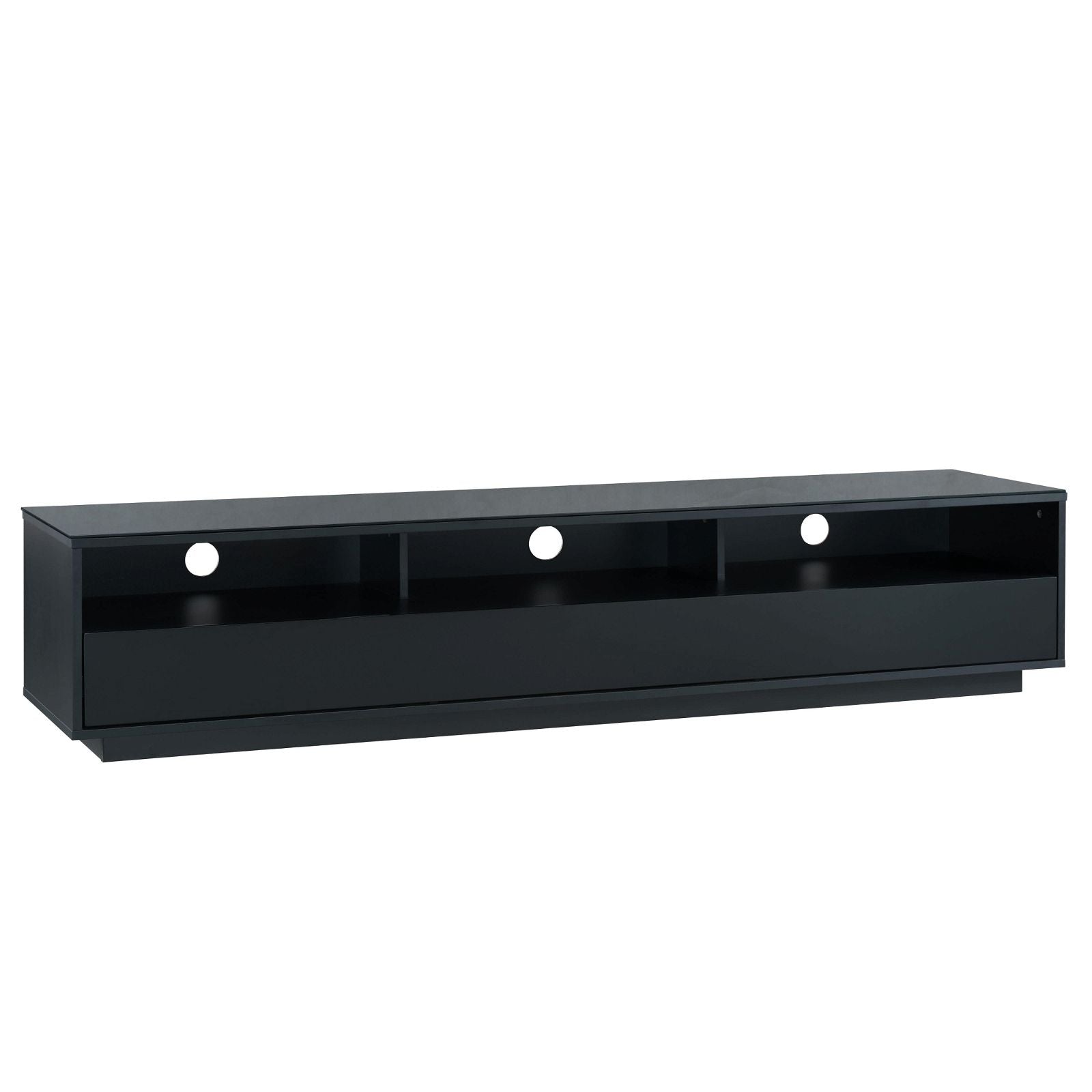 Tauris™ SUAVE1800 Black Entertainment Center - Modern TV Stand for Living Room, Home Theater & Gaming Setup