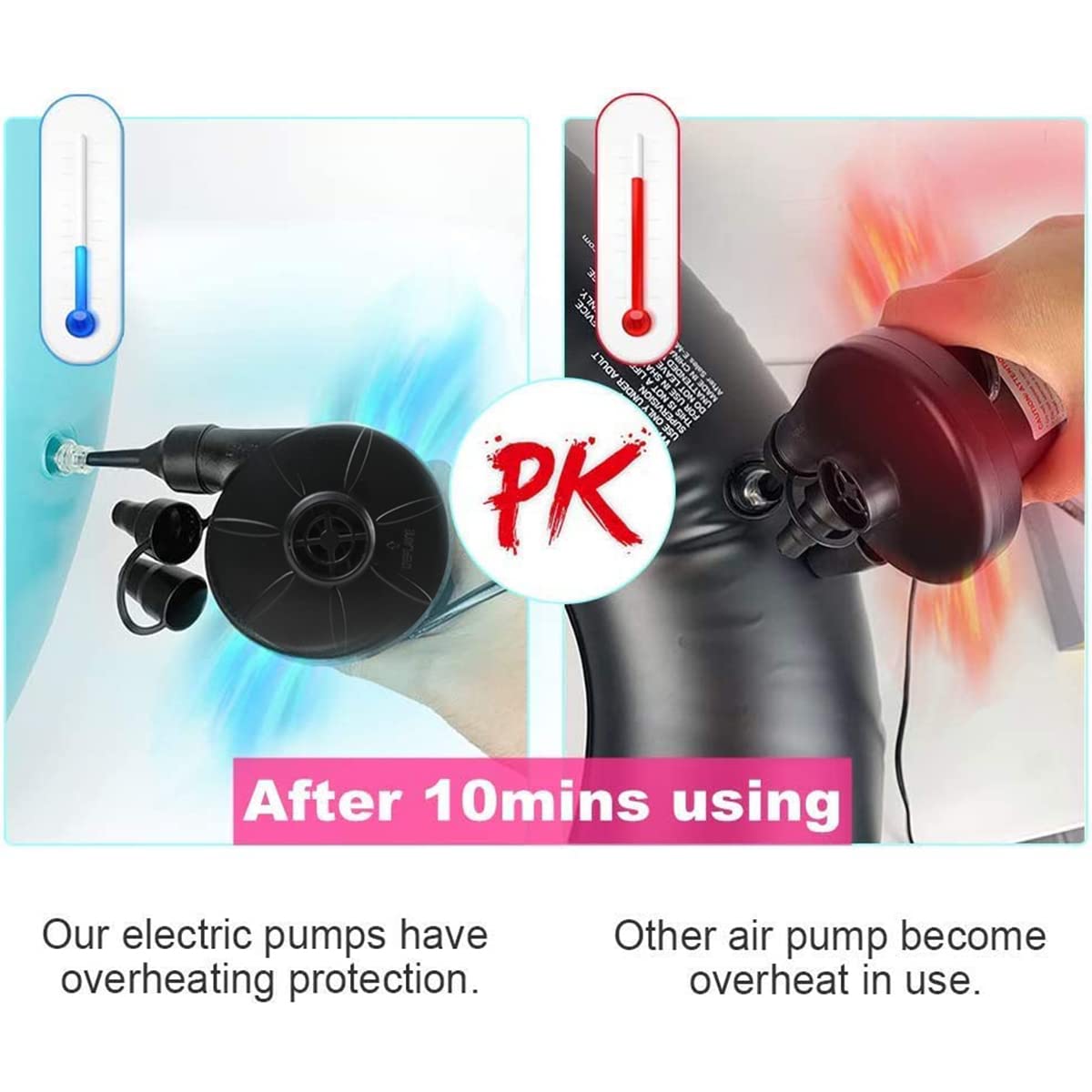 130W Quick Electric Air Pump for Inflatables - Portable Air Mattress Pump with 3 Nozzles for Airbed, Pool Floats, Inflatable Couch | Fast Inflation & Deflation | Perfect for Camping, Travel & Home Use