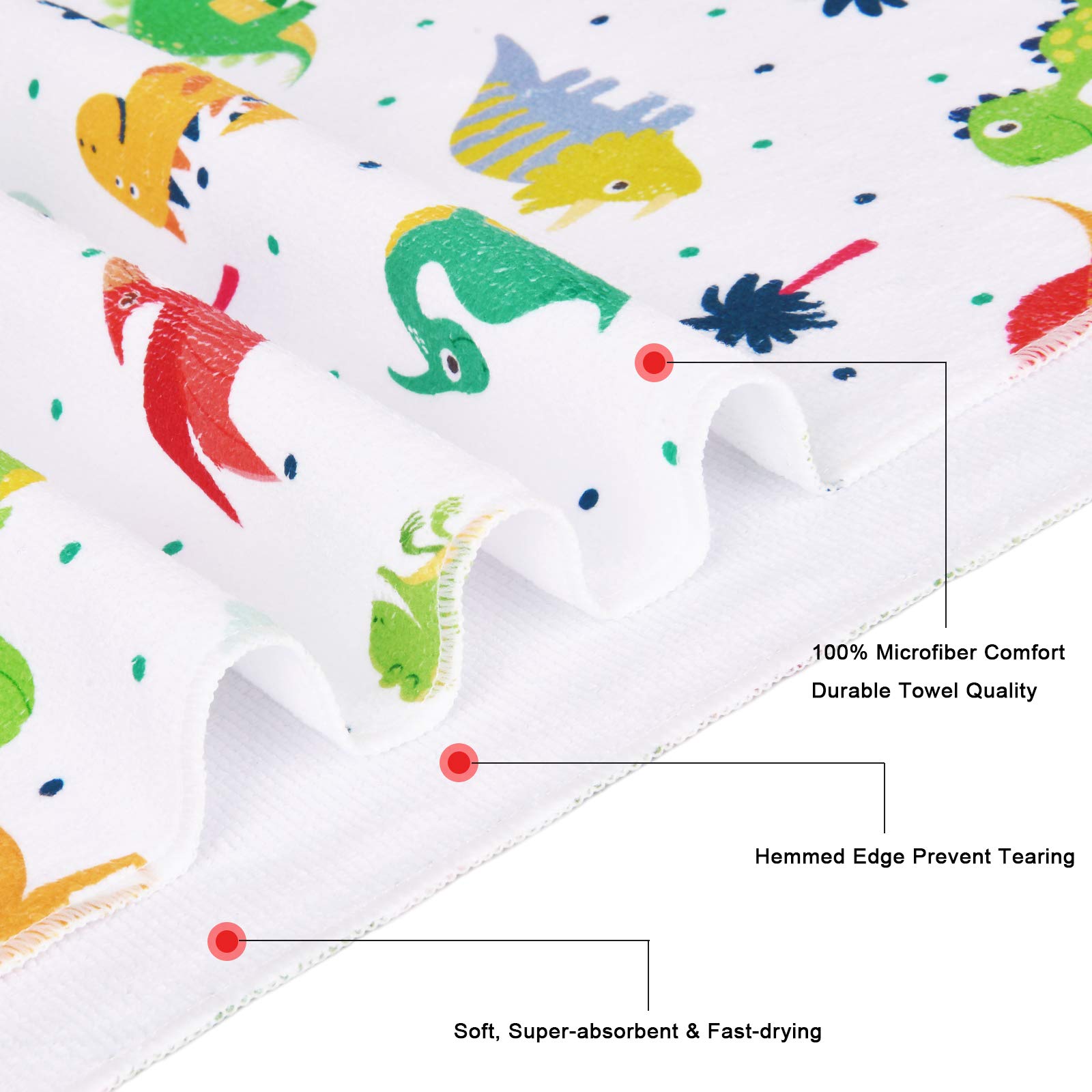 **IKFASHONI 7-Piece Cartoon Dinosaur Shower Curtain Set - Includes Non-Slip Bath Rug, Toilet Lid Cover, Bath Mat & Towels - Cute Kids Bathroom Decor with 12 Hooks - Perfect for Children's Bathroom, Nursery, or Playroom**