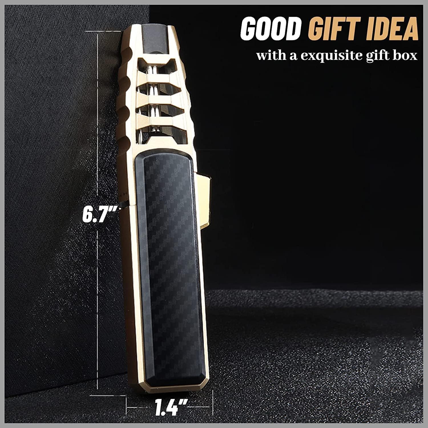 FireBlazer Electric Lighter - Windproof USB Rechargeable Lighter with Dual Arc Plasma, Black & Gold - Perfect for Camping, Hiking, BBQ, and Outdoor Adventures