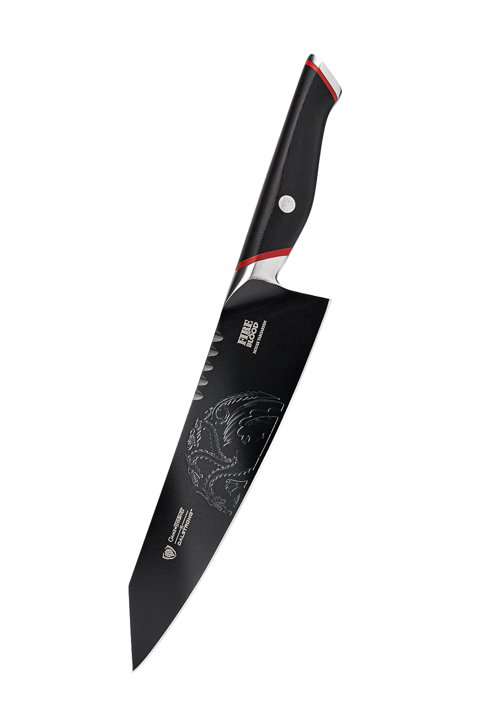 Dalstrong 8-Inch Chef Knife - Game of Thrones™ House Targaryen™ Edition - High Carbon Steel Kitchen Knife for Professional Chefs & Home Cooking - Perfect for Slicing, Dicing & Meat Preparation