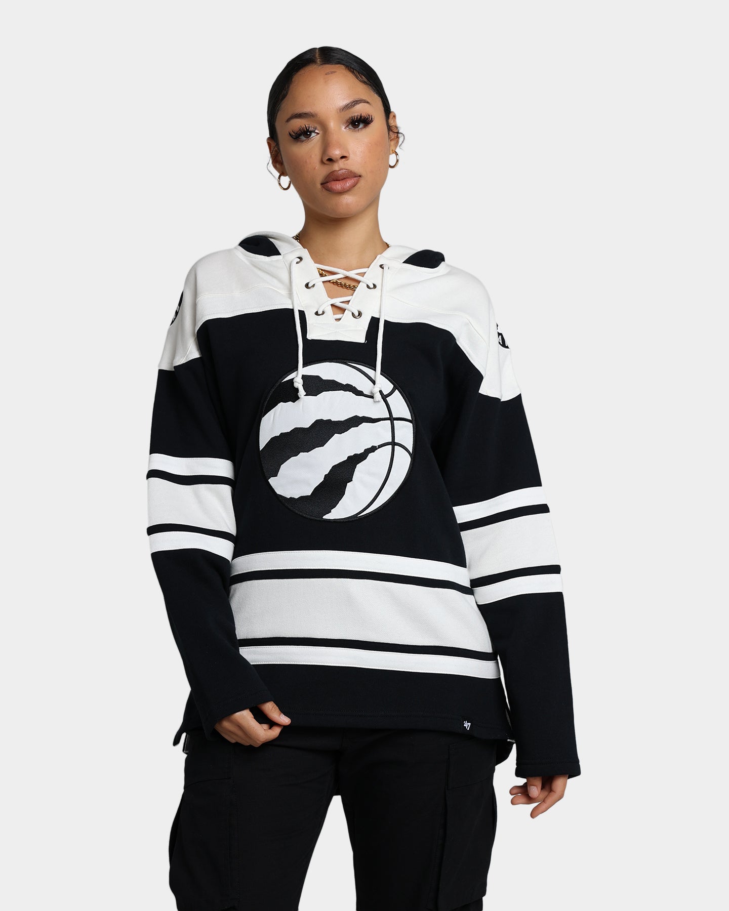 47 Brand Toronto Raptors Superior Lacer Hoodie - Men's NBA Basketball Pullover Sweatshirt (Jet Black) - Perfect for Game Day, Streetwear & Casual Outfits
