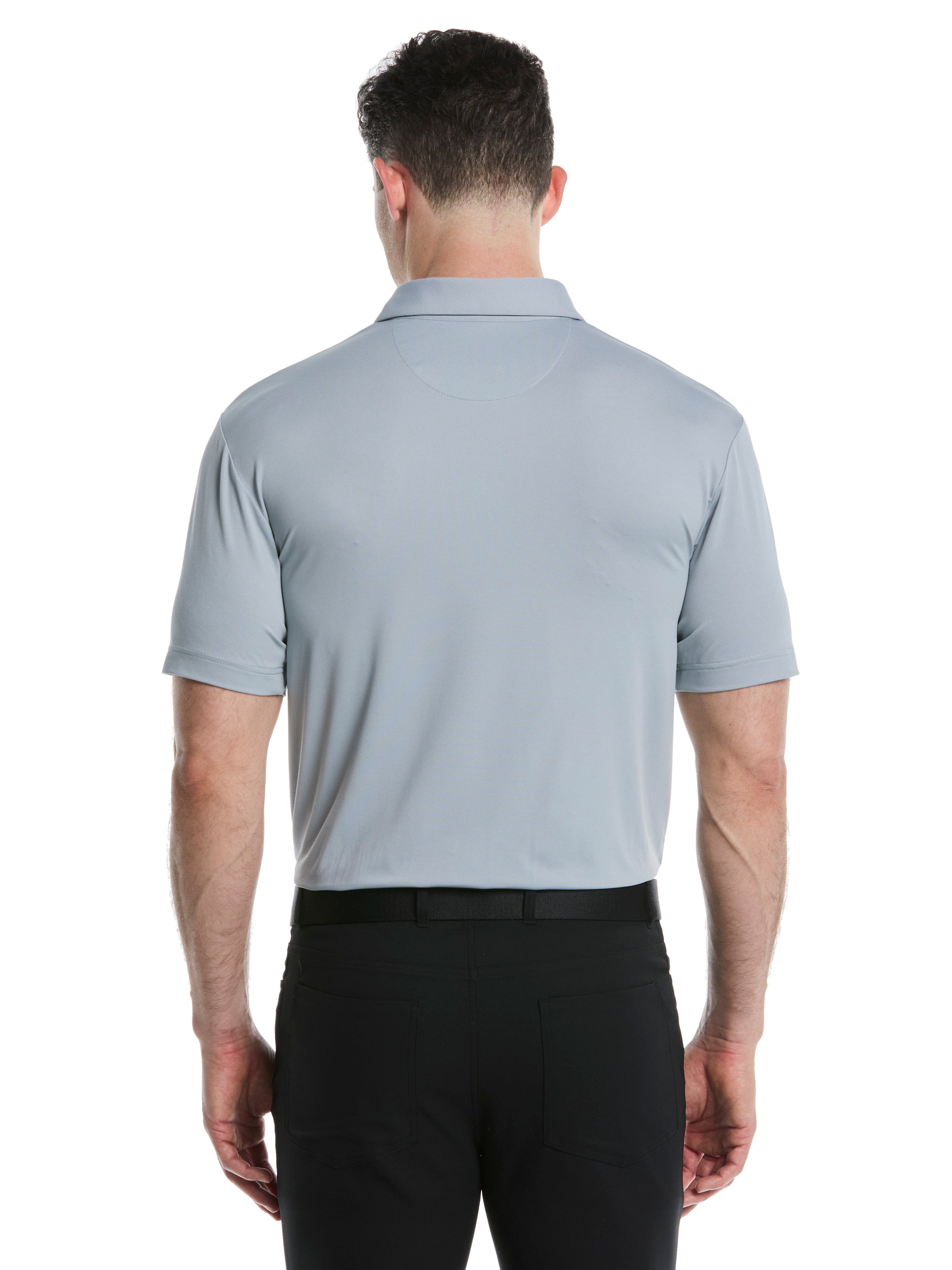 Men's Micro Hex Solid Golf Polo Shirt - Breathable & Moisture-Wicking Performance Golf Shirt for Men - Perfect for Golf, Casual Wear & Outdoor Activities