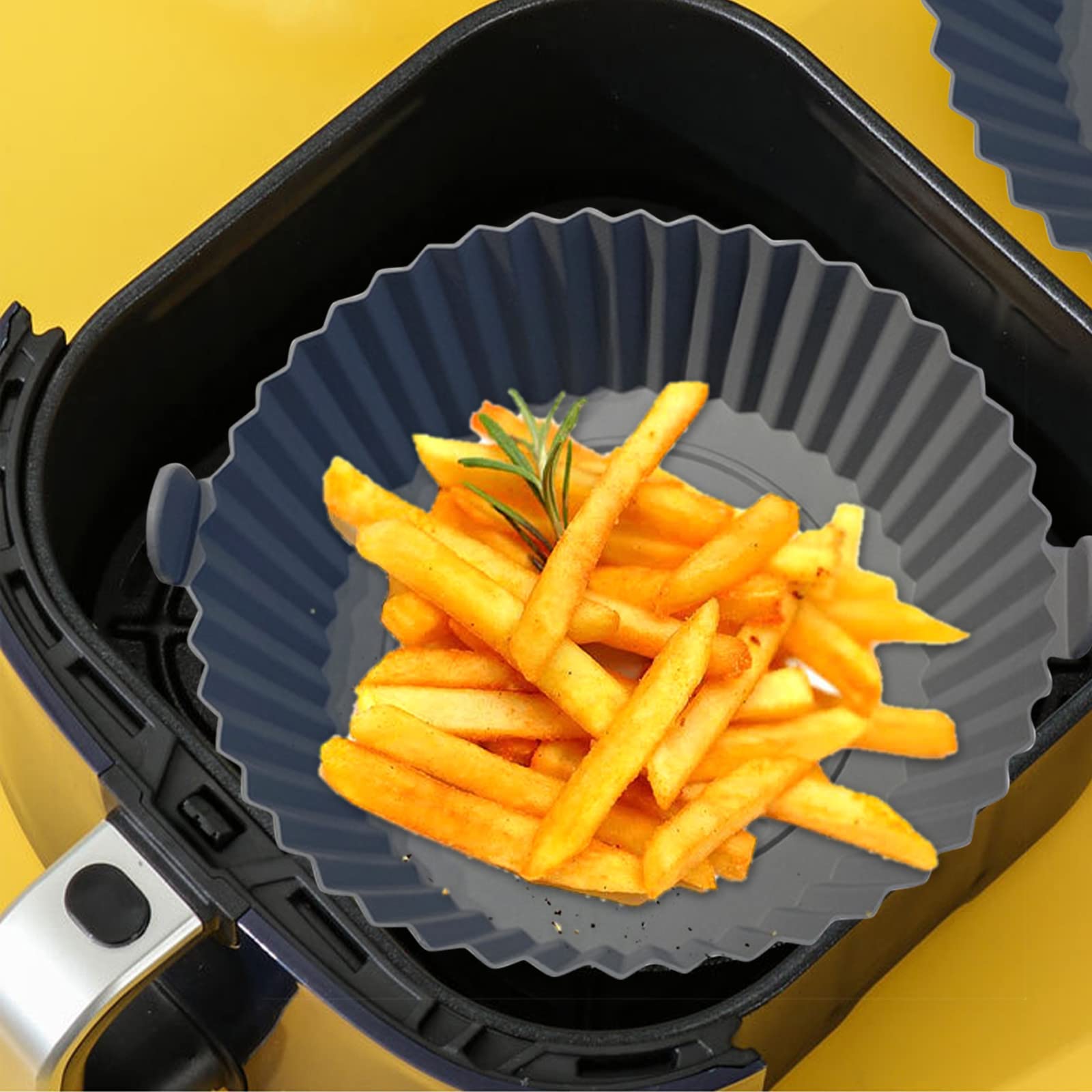 Wuztai 4-Piece Air Fryer Silicone Pot & Basket Set - Reusable Non-Stick Silicone Liners for Air Fryers & Ovens - Perfect for Baking, Roasting & Healthy Cooking