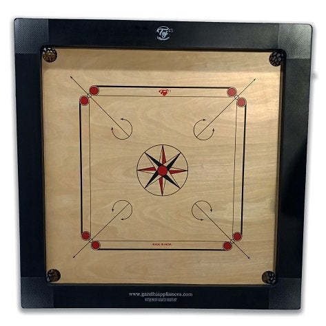 Premium Taj Deluxe Carrom Board Set - 8mm Thick with Coins, Striker & Powder | Classic Wooden Board Game for Family Fun & Competitive Play | Perfect for Indoor Entertainment, Parties & Game Nights