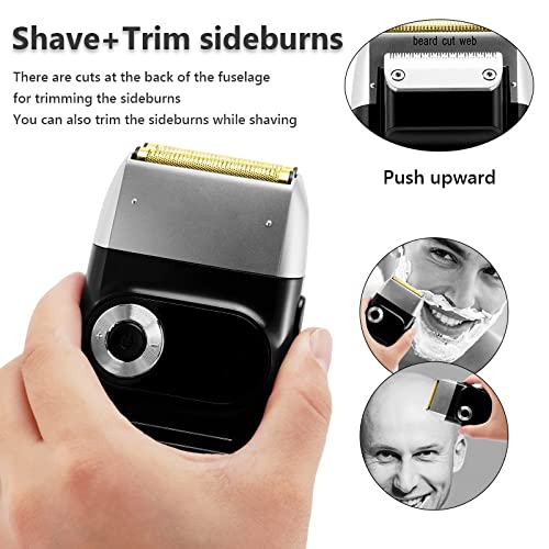 Professional Electric Razor for Men - Rotary Motor Foil Shaver with Hair Cleaning System, Cordless Rechargeable Wet/Dry Shaving Machine (Green with Travel Case) - Perfect for Home Use, Travel & Grooming Gifts