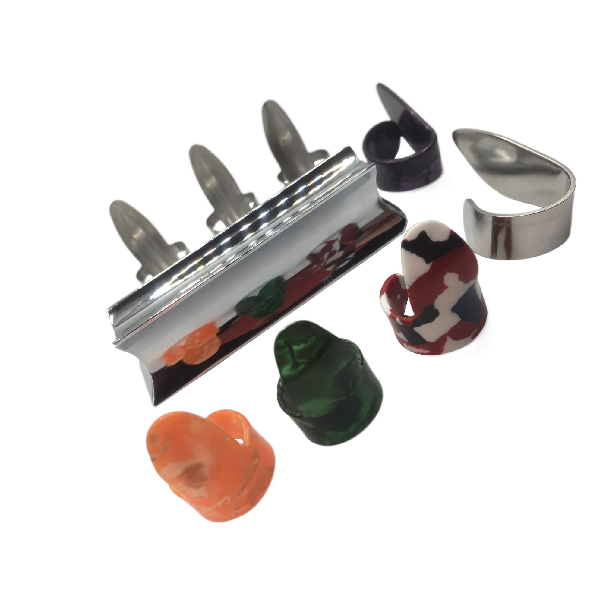 Premium Stainless Steel Guitar Slide & Finger Picks Set - Professional Metal Tone Bar with Comfortable Celluloid Thumb Picks for Electric Guitar - Perfect for Blues, Rock & Slide Guitar Performances