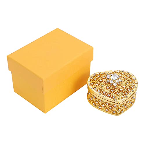 Spanish Wedding Arras Coins Set - 13 Gold Unity Coins in Pearl & Crystal Heart Jewelry Box - Traditional Wedding Ceremony Souvenirs for Bridal Shower, Vow Renewal & Hispanic Wedding Traditions