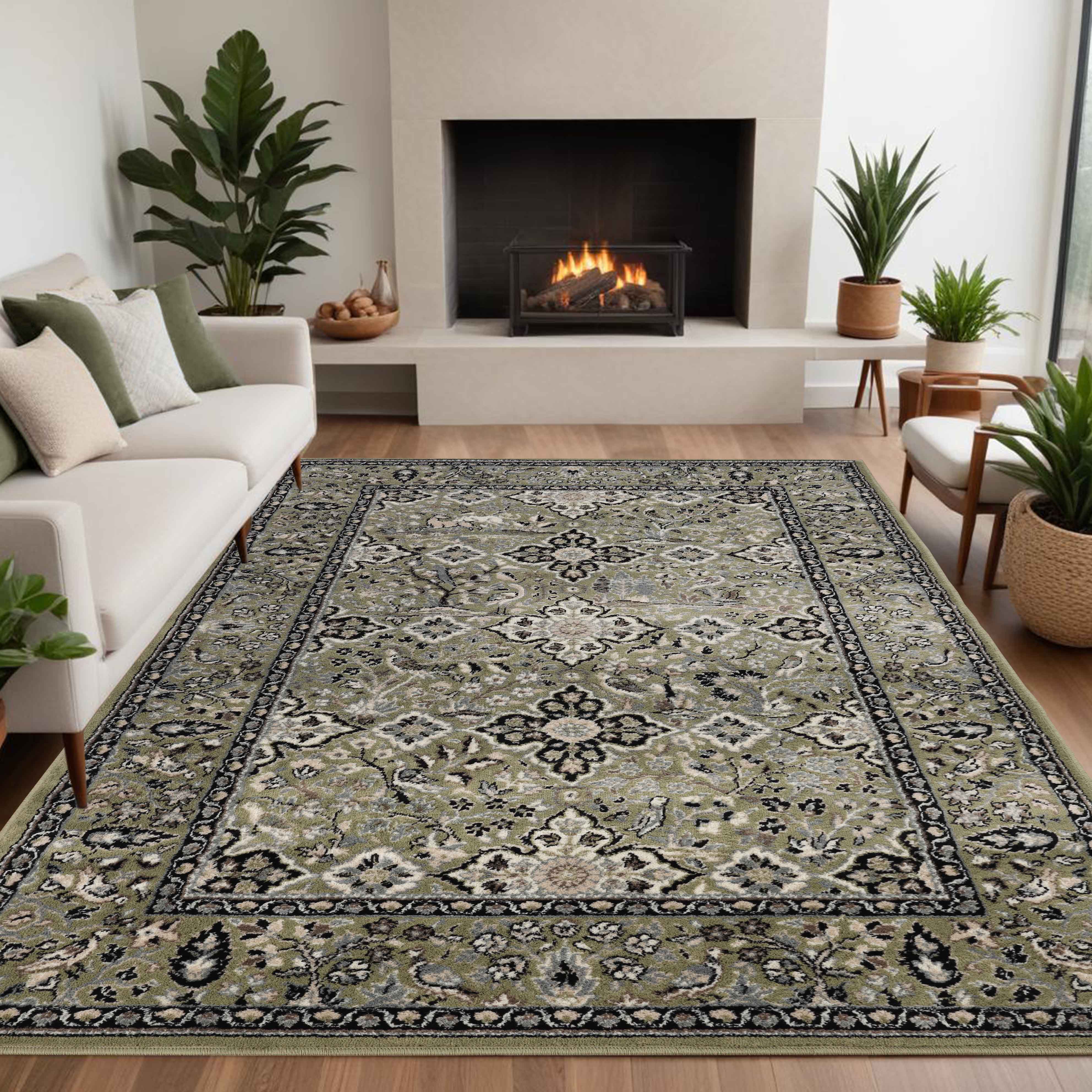 Radcliffe Traditional Floral Medallion Indoor Area Rug - Soft Non-Slip Living Room Carpet for Home Decor | Perfect for Bedroom, Dining Room & Office